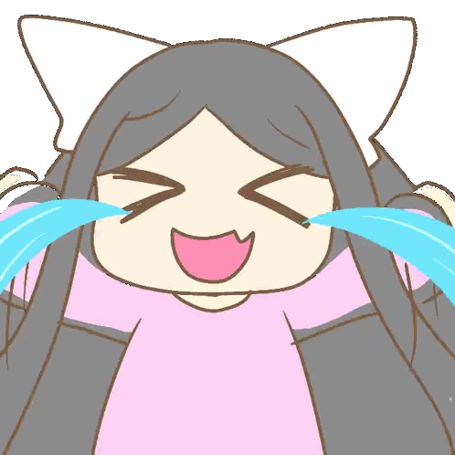 Cartoon Girl Crying With Tears Sticker