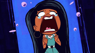 Cartoon Girl Crying with Tears