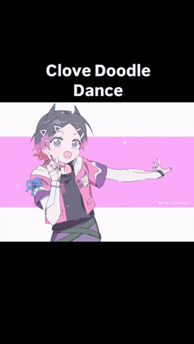 Cartoon Girl Dancing Clove Doodle Dance GIF