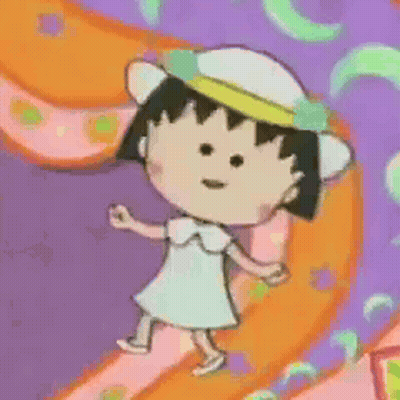 Cartoon Girl Dancing In White Dress And Hat GIF