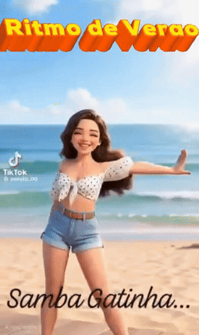 Cartoon Girl Dancing Samba Gatinha GIF