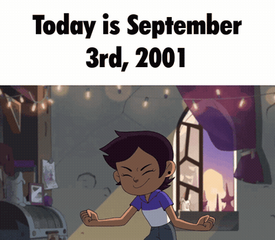 Cartoon Girl Dancing Today Is September 3Rd 2001 GIF