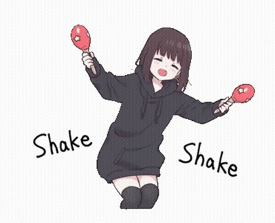 Cartoon Girl Dancing With Two Maracas GIF