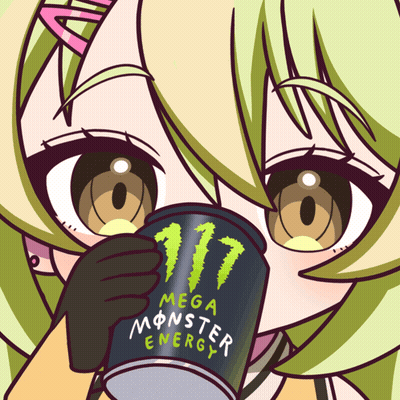 Cartoon Girl Drinking Energy Drink GIF
