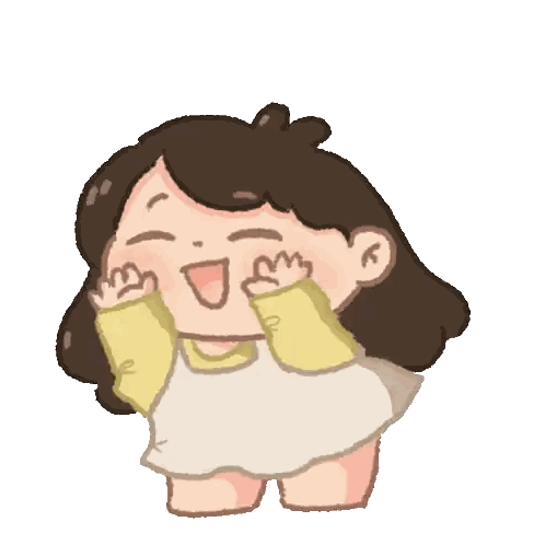 Cartoon Girl Eyes Closed Mouth Open Sticker