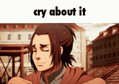 Cartoon Girl Eyes Closed Saying Cry About It GIF