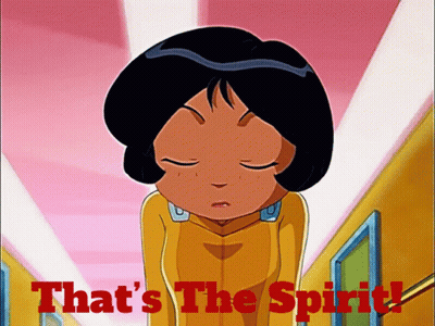 Cartoon Girl Eyes Closed Spirit Below GIF