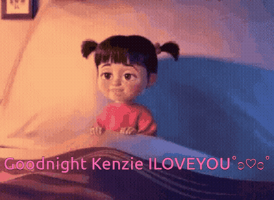 Cartoon Girl Goodnight Kenzie I Love You GIF