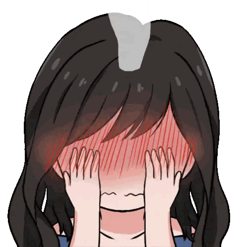 Cartoon Girl Hands On Face Sticker