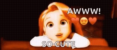 Cartoon Girl Head On Hands Saying Aww So Cute GIF