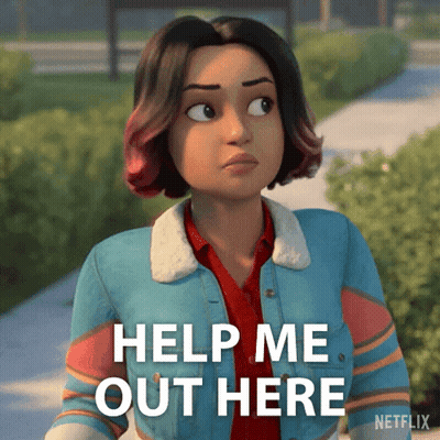 Cartoon Girl Help Me Out Here Netflix Ad GIF
