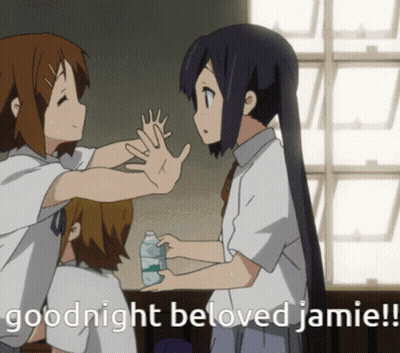 Cartoon Girl High Five Saying Goodnight Beloved Jamie GIF