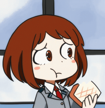 Cartoon Girl Holding Bread Sad