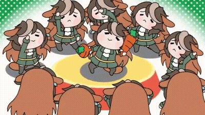 Cartoon Girl Holding Carrot In Circle GIF