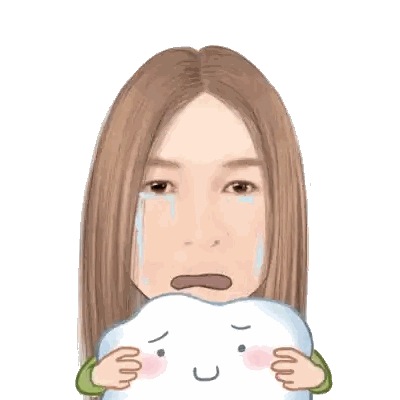 Cartoon Girl Holding Cloud With Face Sticker
