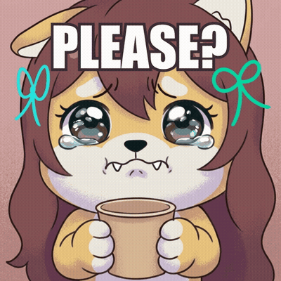 Cartoon Girl Holding Cup Saying Please GIF