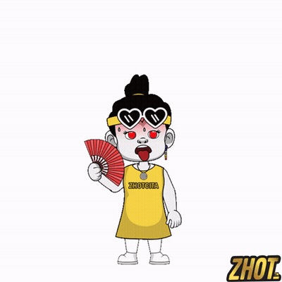 Cartoon Girl Holding Fan Picante Spicy GIF