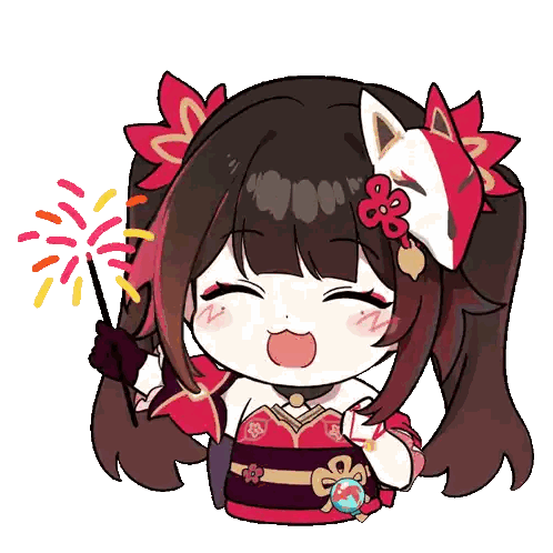 Cartoon Girl Holding Firework Stick Sticker