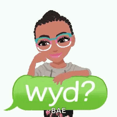 Cartoon Girl Holding Green Speech Bubble Wyd GIF