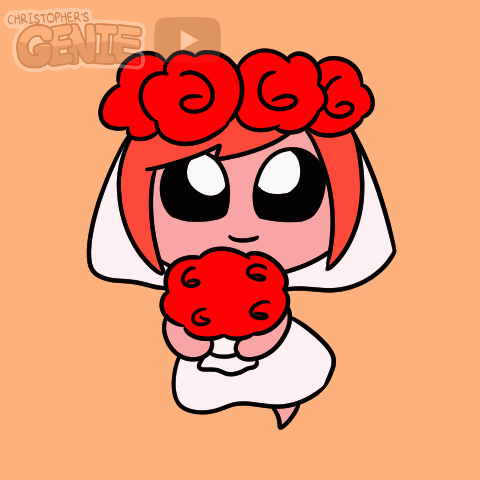 Cartoon Girl Holding Heart With Christopher's Genie GIF