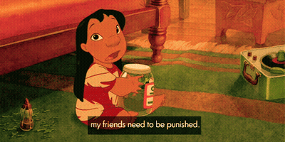 Cartoon Girl Holding Jar Saying My Friends Need To Be Punished GIF