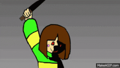 Cartoon Girl Holding Knife Makeagif
