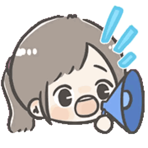 Cartoon Girl Holding Megaphone In Mouth Sticker