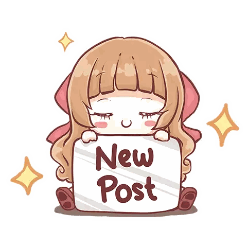Cartoon Girl Holding New Post Sign Sticker