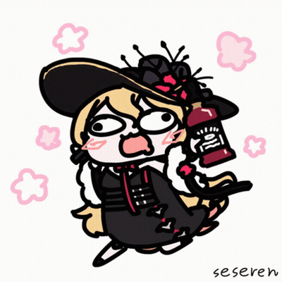 Cartoon Girl Holding Oil Bottle GIF