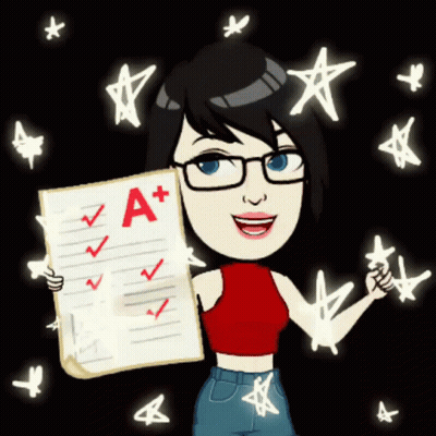 Cartoon Girl Holding Paper With A+