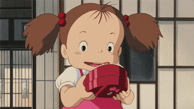 Cartoon Girl Holding Red Box With Heart GIF