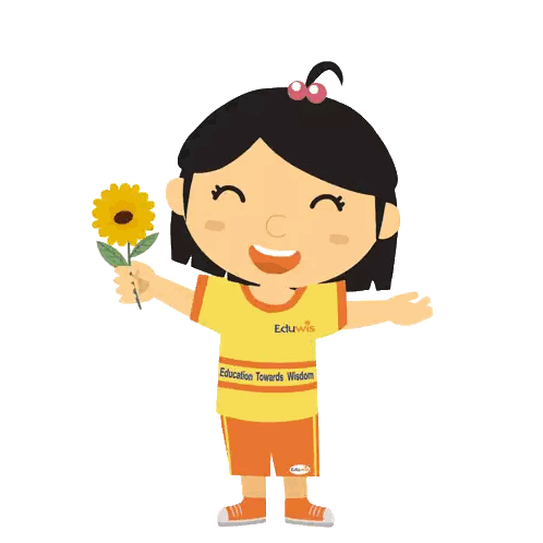 Cartoon Girl Holding Sunflower Thank You Sticker