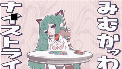 Cartoon Girl Holding UNO Card GIF