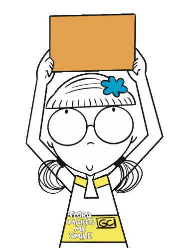 Cartoon Girl Holding Yes You Can Sign Sticker