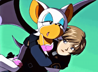 Cartoon Girl Hugging Bat GIF