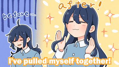 Cartoon Girl I've Pulled Myself Together GIF