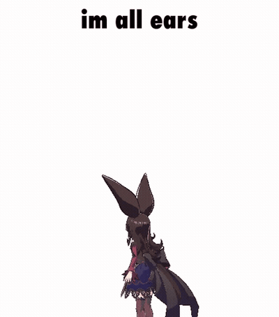 Cartoon Girl Im All Ears GIF