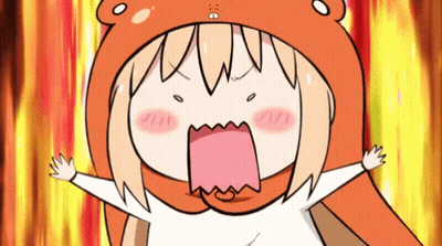 Cartoon Girl In Bear Hat With Mouth Open GIF