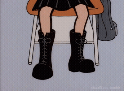 Cartoon Girl In Black Boots GIF