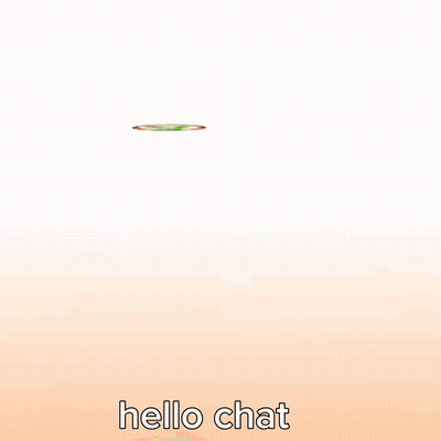 Niña caricatura en círculo diciendo hola chat GIF