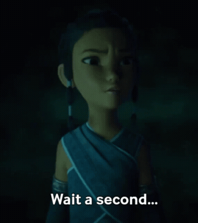 Cartoon Girl In Dark Eyes Closed Wait A Second GIF