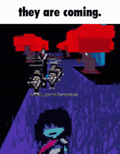 Cartoon Girl In Dark Forest Saying They Are Coming GIF