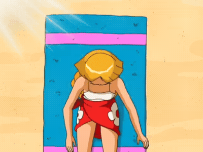 Cartoon Girl In Front Of Green Board With Math Equations GIF