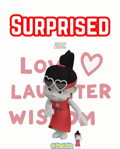 Cartoon Girl In Front Of Surprised GIF