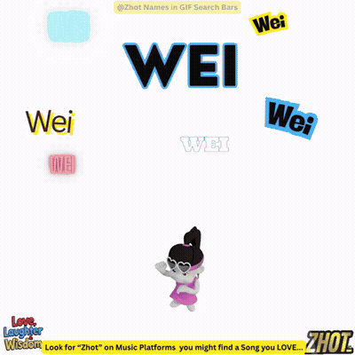 Cartoon Girl in Headphones and Red Dress With Wei