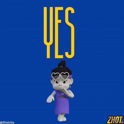Cartoon Girl In Heart Sunglasses Saying Yes GIF