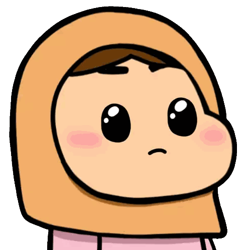 Cartoon Girl In Hijab And Pink Shirt Sticker