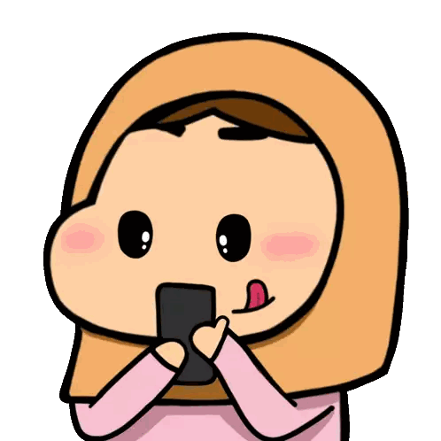 Cartoon Girl In Hijab Licking Lips Sticker