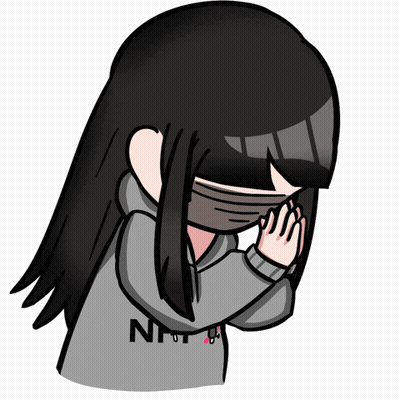 Cartoon Girl In Hoodie With Letter N GIF