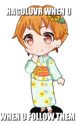 Cartoon Girl In Kimono Hagulovr Follow Sticker